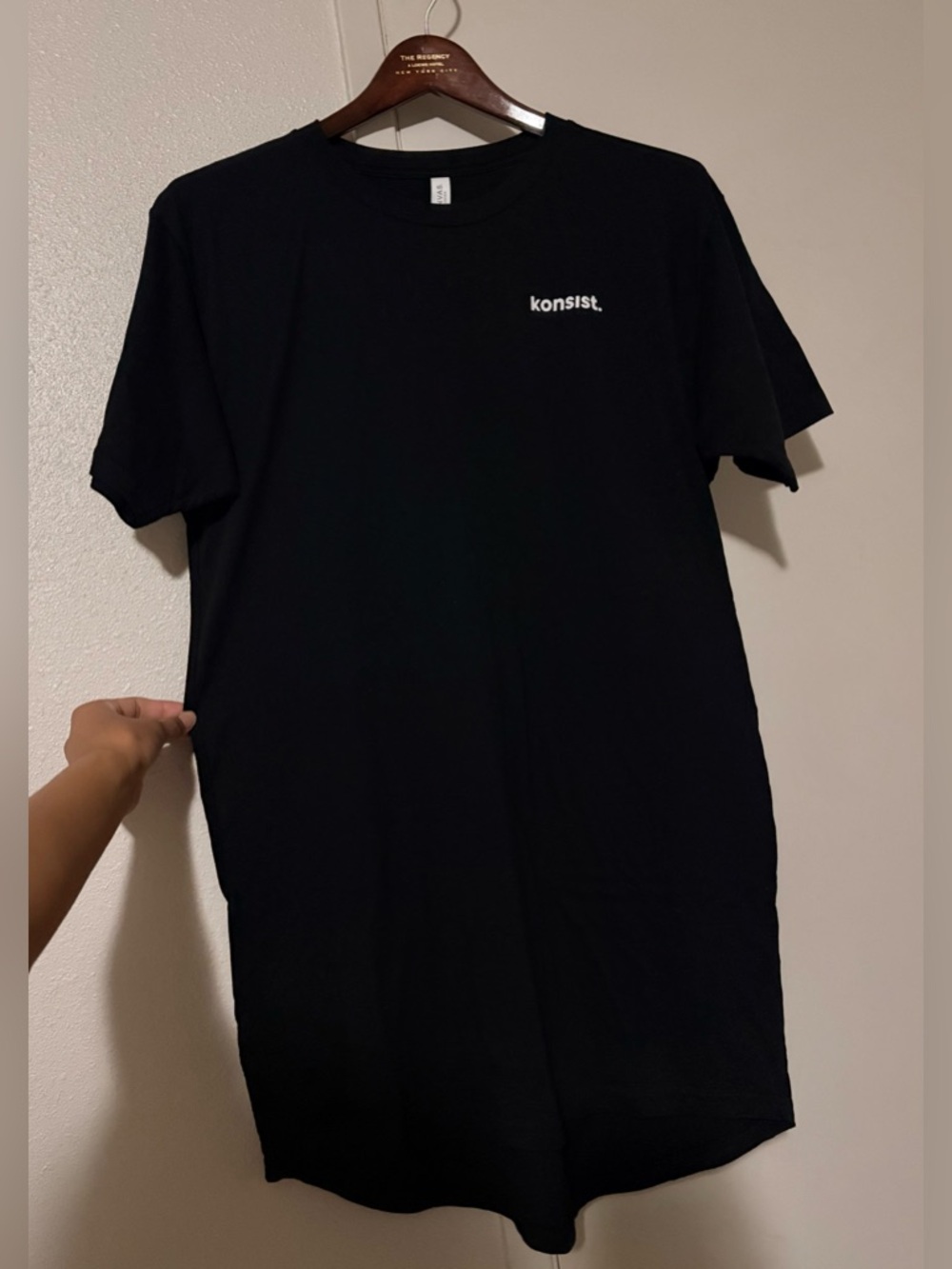 Bella Canvas Soft Black T-Shirt with White 'konsist.' Logo Medium 100% cotton